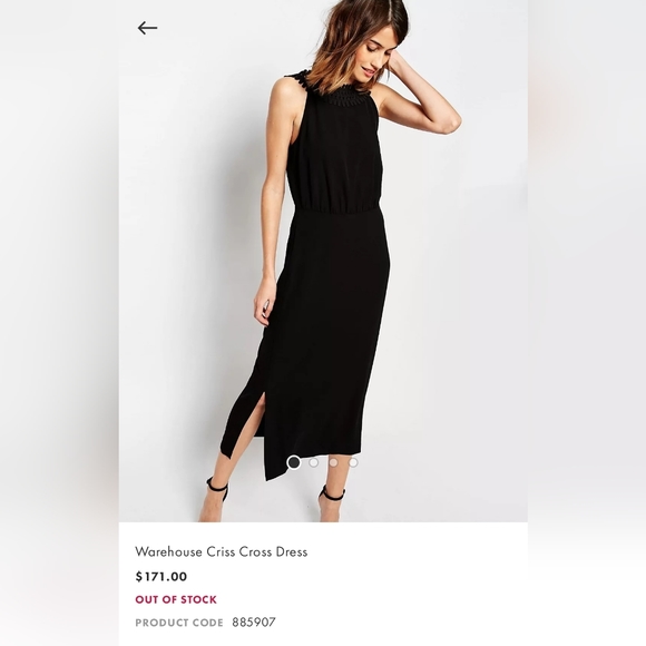 ASOS Warehouse Criss Cross Midi Dress - Picture 5 of 6